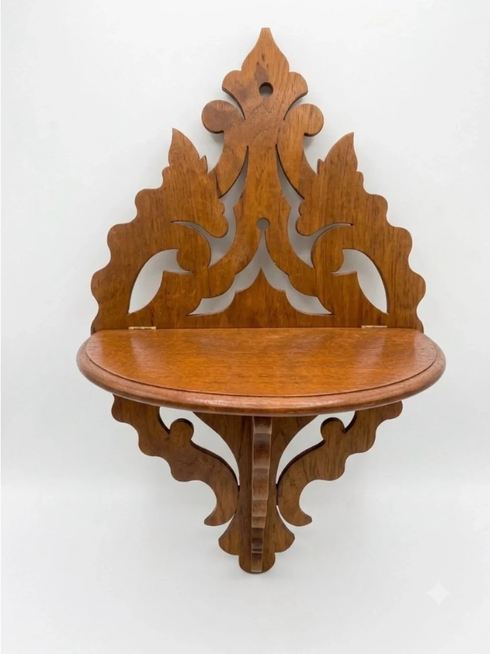 Vintage Victorian MCM Fretwork Wood Wall Shelf Goth Scroll Saw Art Decor 16”L